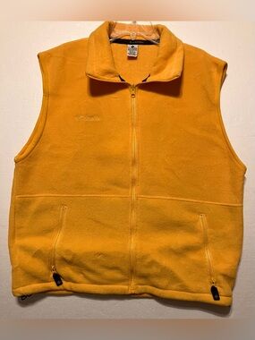 Columbia Men's L Golden Yellow Fleece Vest with Full Zip made in USA